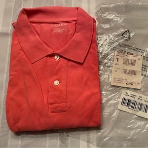 J.Crew coral short sleeve Polo Shirt, new in bag.